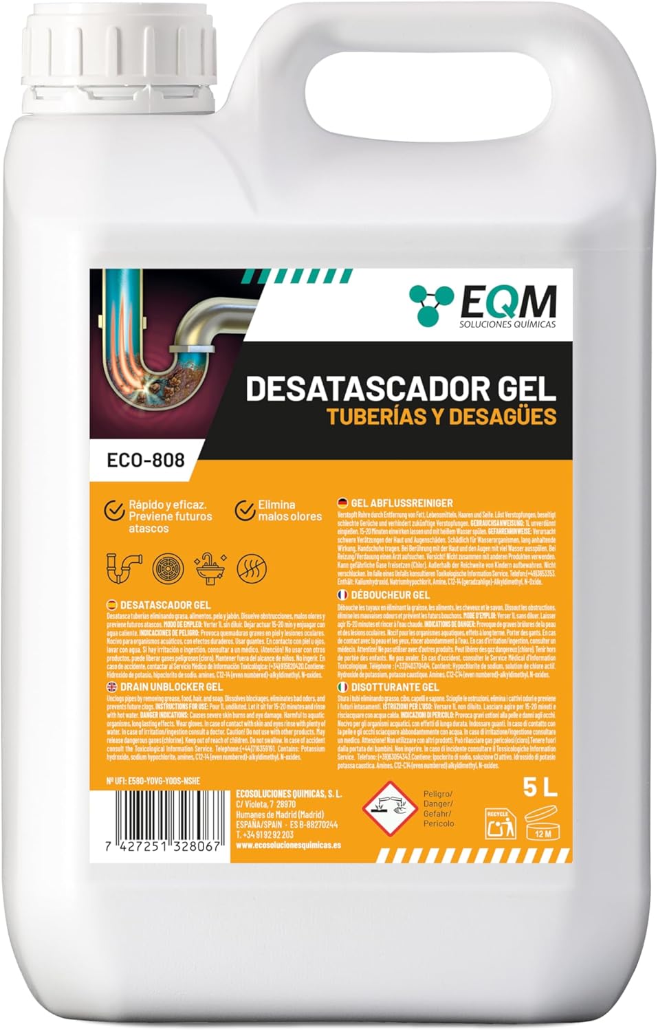 EQM ECO-808 5 L para desatascador industrial