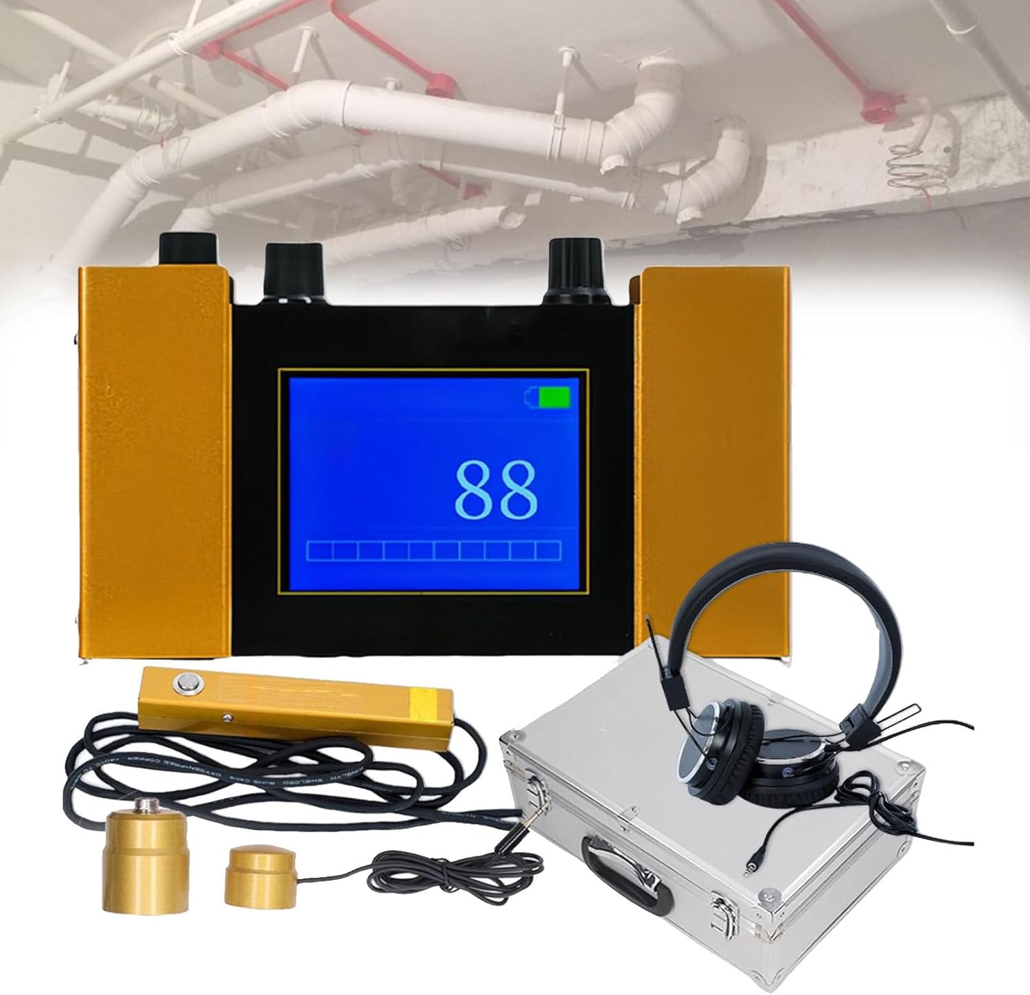 Detector acústico de frecuencia ajustable para detectores de fugas de agua en tuberias