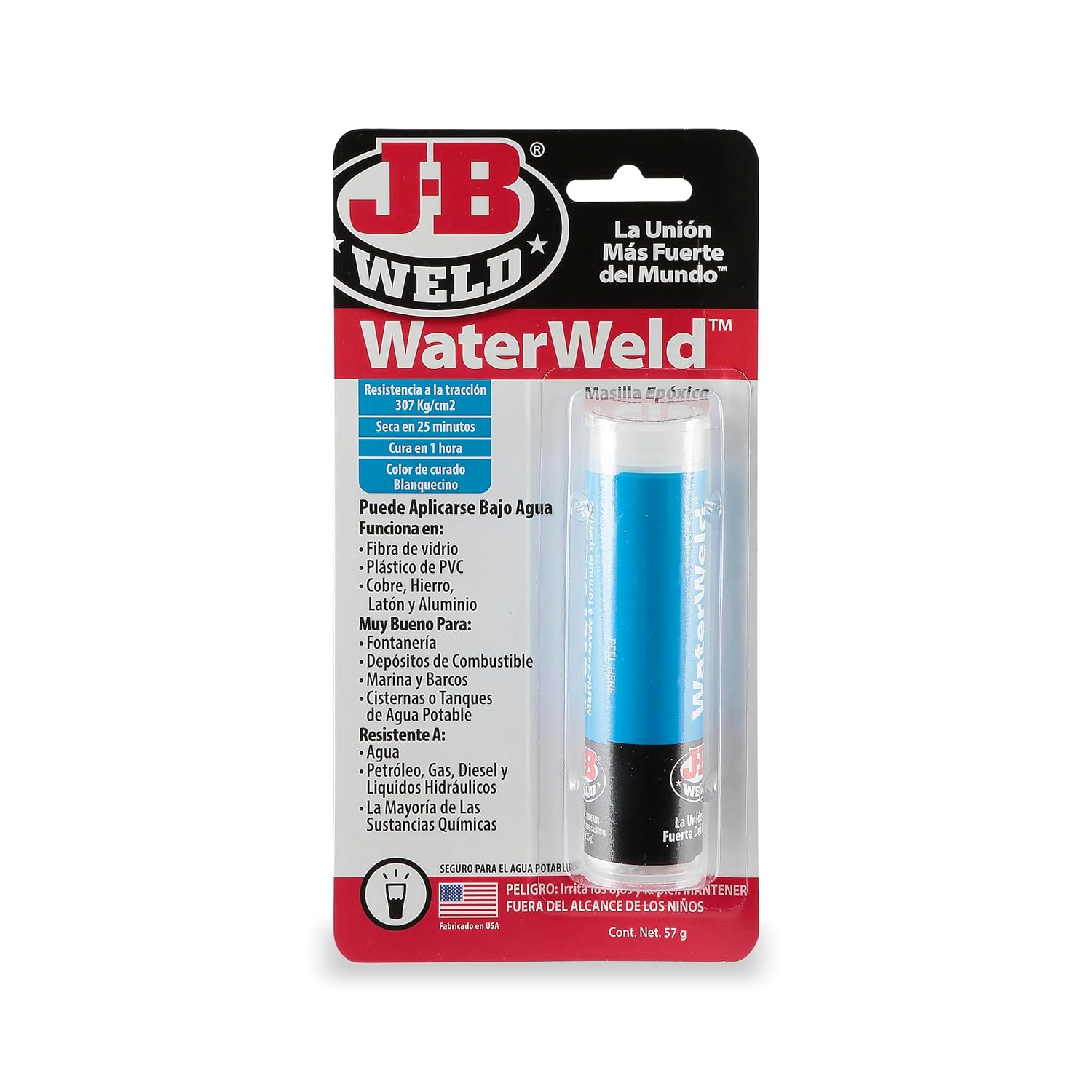 J-B Weld WaterWeld masilla epoxi para fugas de agua