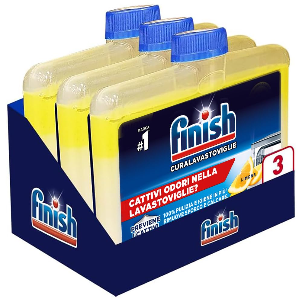 Finish Curalavavajillas limón 3 x 250 ml para desatascador de lavavajillas